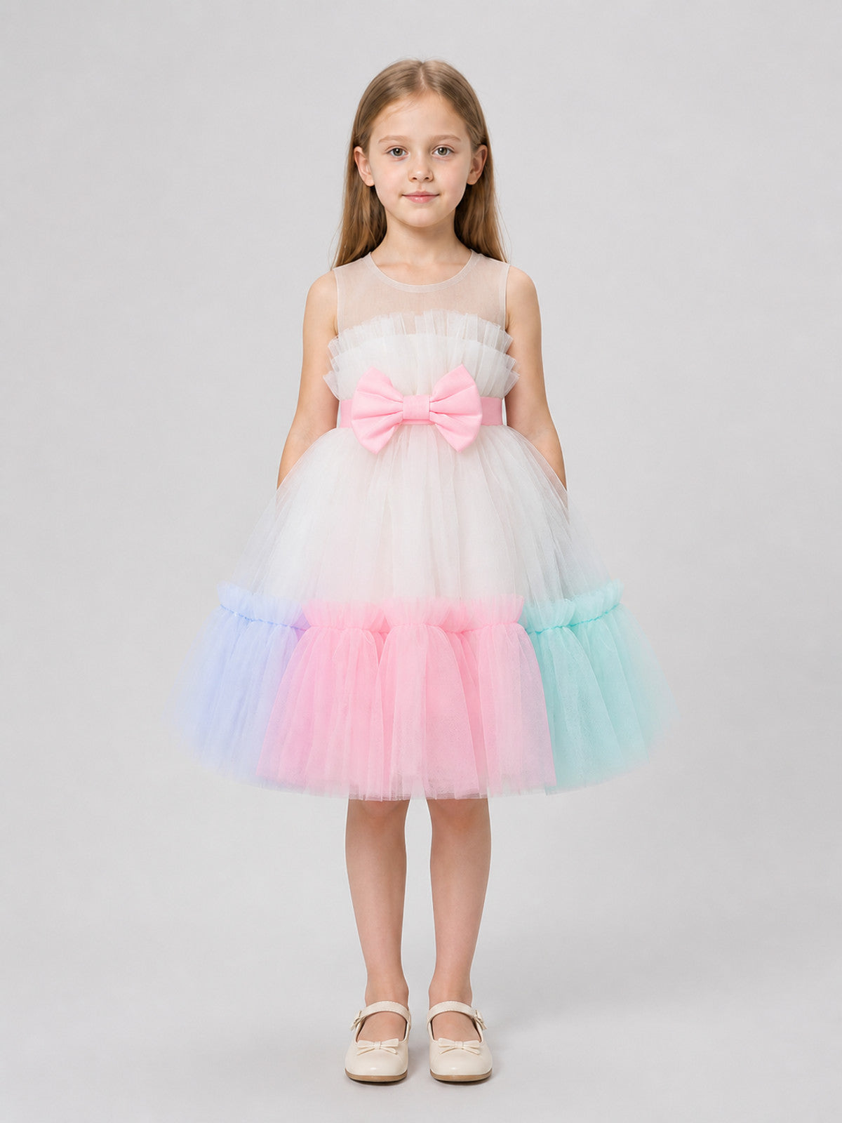 European Princess Strapless Tutu Dress for Weddings on-model view
