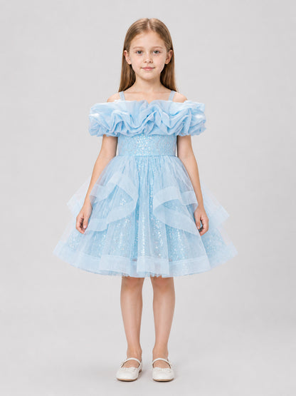 Sequin Princess Dress for Girls with a Full Skirt on-model view