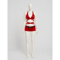 New Year's Costume with Top and Shorts, Red and White
