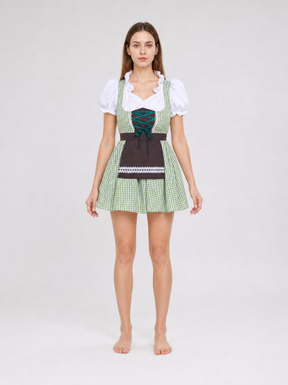 Folk-Style Carnival Dress with Apron front view