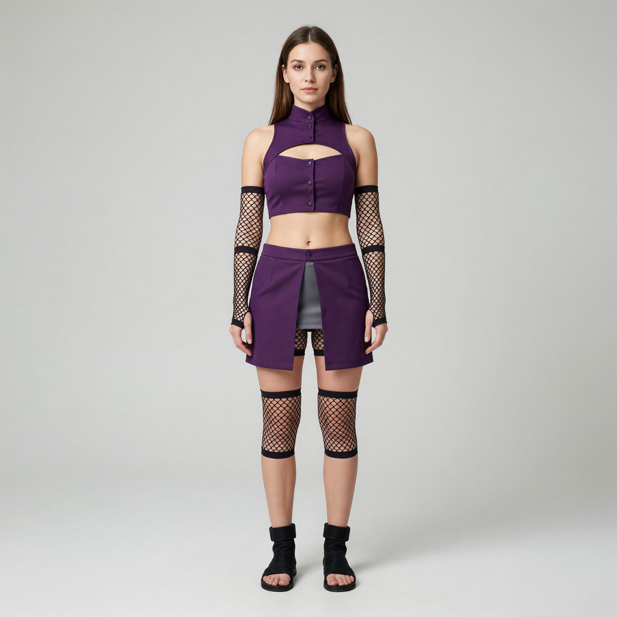 Yamanaka Ino Cosplay Costume: Top, Shorts, and Accessories