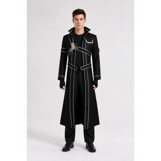 Black Cosplay Costume with White Crisscross Straps main product view