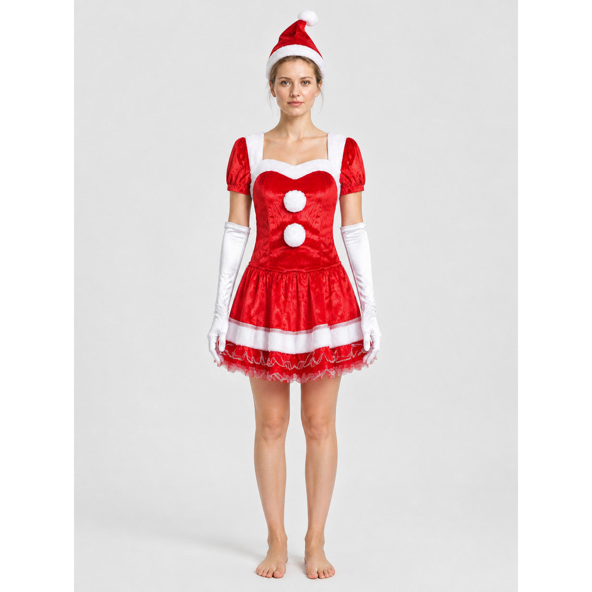 Christmas Costume with Dress, Hat, and Gloves
