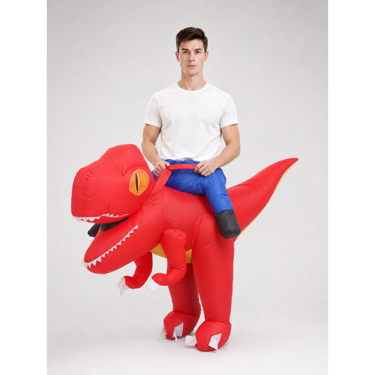 Red Inflatable T-Rex Dinosaur Costume for Parties