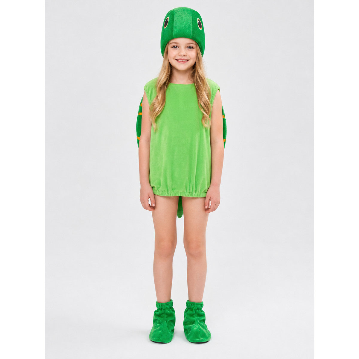 Turtle costume for performances, green jumpsuit