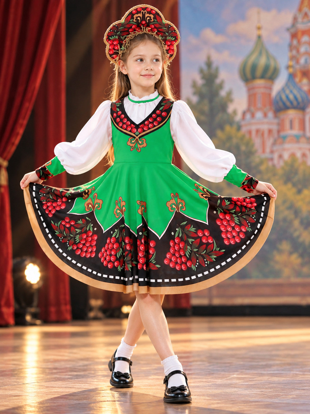 Children’s Stage Costume: Sundress and Kokoshnik main product view