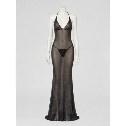 Erotic Sheer Dress with Glitter, M-3XL