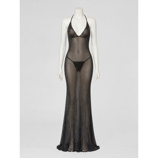 Erotic Sheer Dress with Glitter, M-3XL on-model view