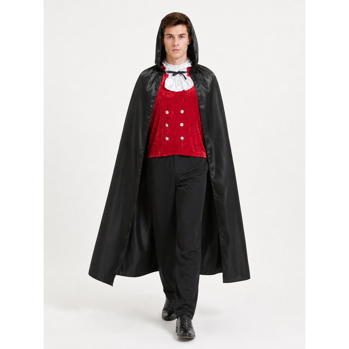 Black Hooded Carnival Cloak for Cosplay