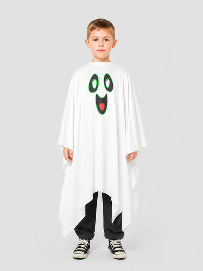 Glowing White Ghost Cape for Halloween Cosplay on-model view