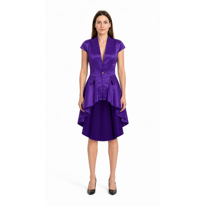 Purple Gothic-Style Tailcoat with an Asymmetrical Tail main product view