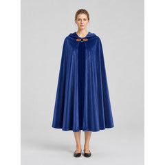 Cloak Cape with Pointed Hood and Wavy Hem