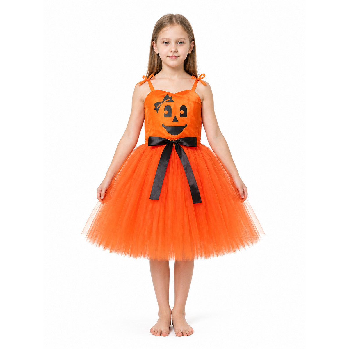 Halloween Pumpkin Costume Dress with Full Skirt