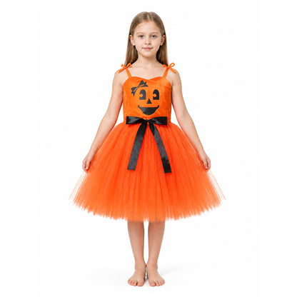 Halloween Pumpkin Costume Dress with Full Skirt