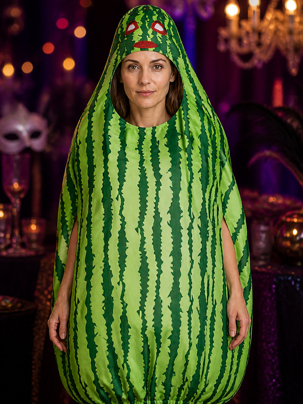 Inflatable Watermelon Costume for Stage Performances, Parties, and Halloween on-model view