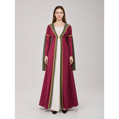 Medieval Dress with Cape and Gold Trim