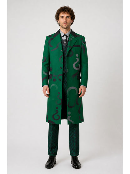 Green Riddler Costume with Cape for Cosplay main product view