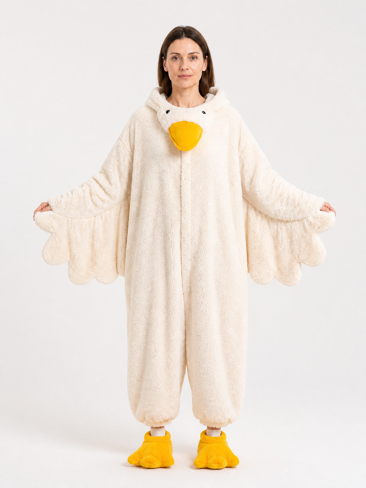 Plush White Goose Carnival Costume with Wings main product view