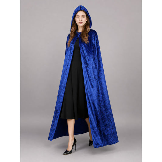 Blue hooded costume cloak for cosplay