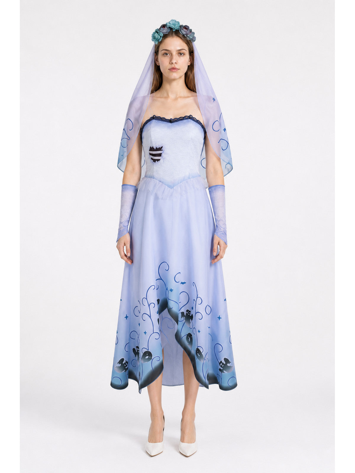 Zombie Cosplay Dress with Veil and Stars for Halloween main product view