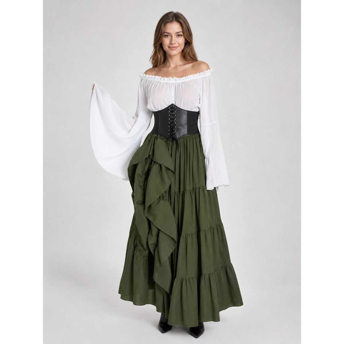 Renaissance Corset Dress for Themed Parties on-model view