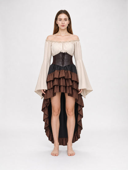 Pirate Costume with Corset and Skirt front view
