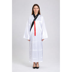 Zombie Costume with Long White Robe and Tall Hat