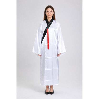 Zombie Costume with Long White Robe and Tall Hat main product view