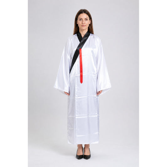 Zombie Costume with Long White Robe and Tall Hat main product view