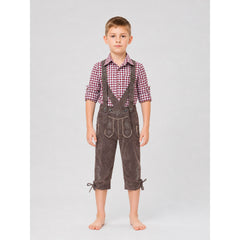 Costume Set: Plaid Shirt and Bib Overalls