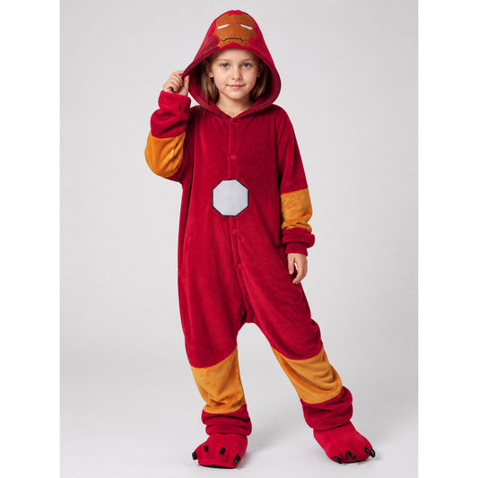 Red Iron Man Jumpsuit with Hood