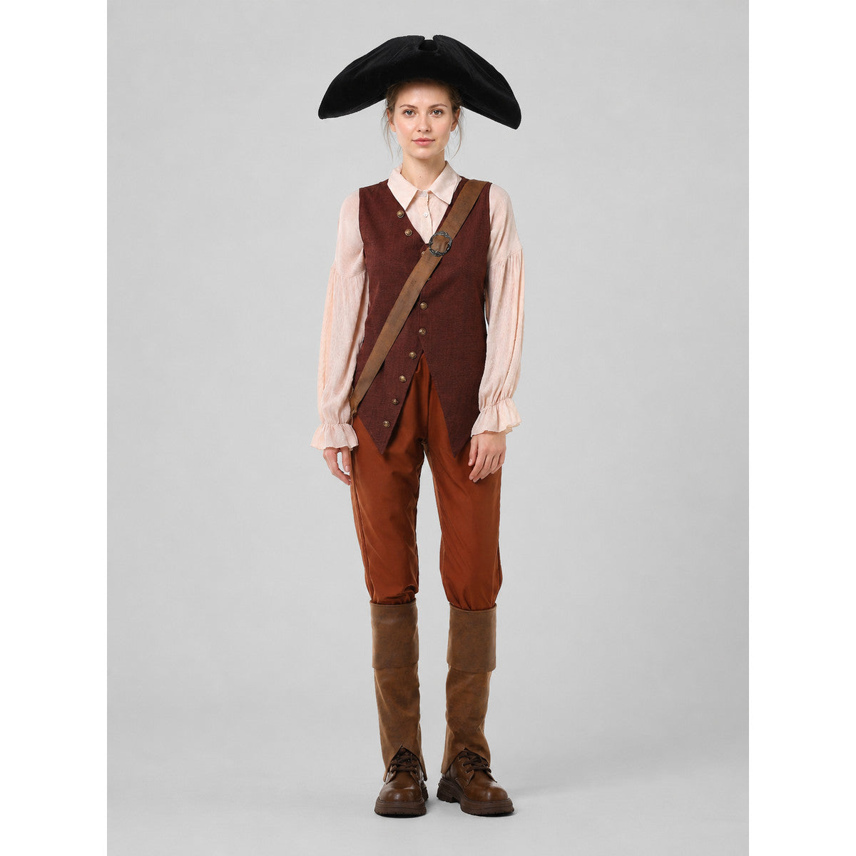 Pirate Costume with Vest and Hat, Sizes S-XXL