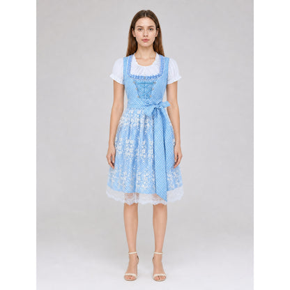 Dirndl-Style Dress with Lace Trim
