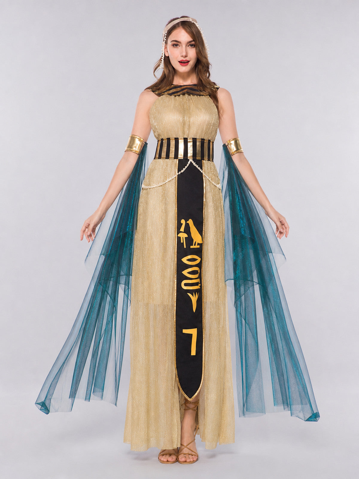 Cleopatra Cosplay Costume: Dress and Cape