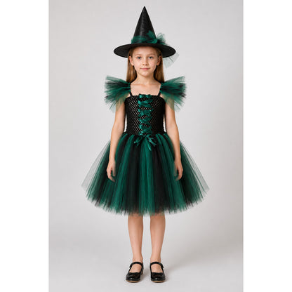 Halloween Witch Costume with Full Skirt and Hat main product view