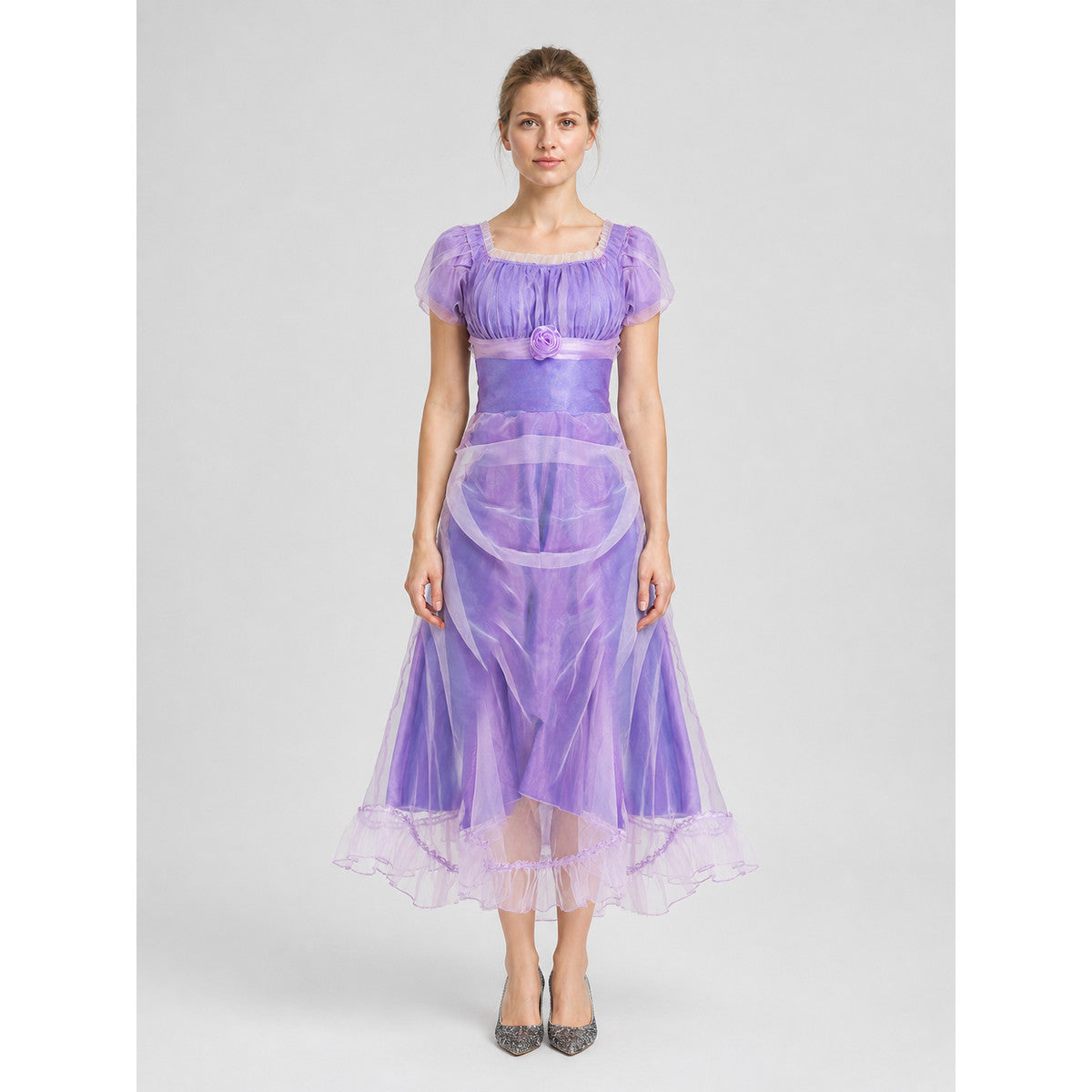 Nutcracker Princess Dress, Purple, Tiered Skirt, M-XL on-model view