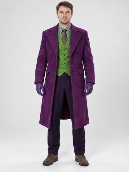 Joker Cosplay Costume: Coat, Vest, Shirt, Pants