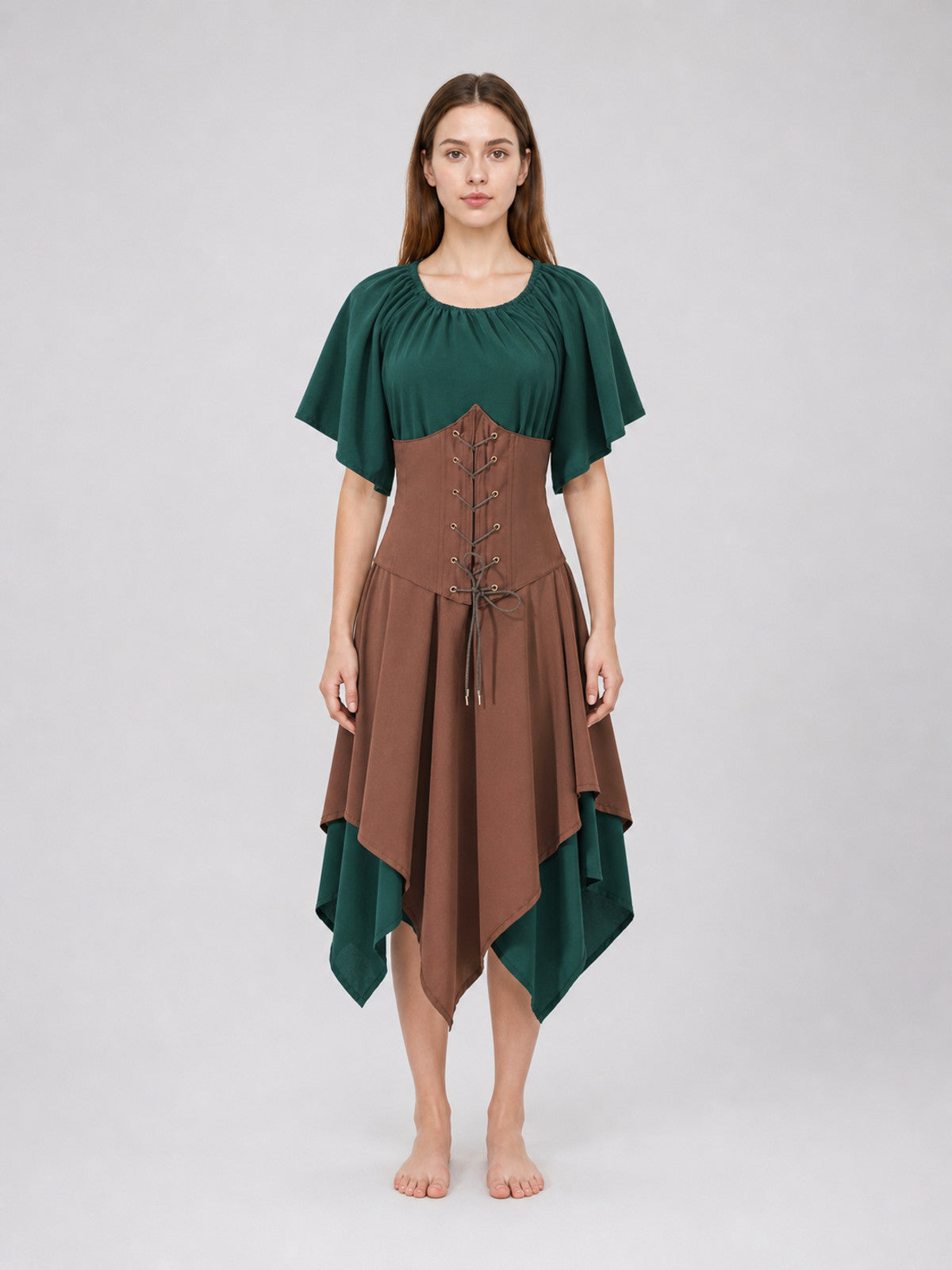 Medieval Renaissance-Style Costume Dress front view