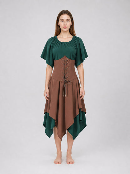 Medieval Renaissance-Style Costume Dress front view