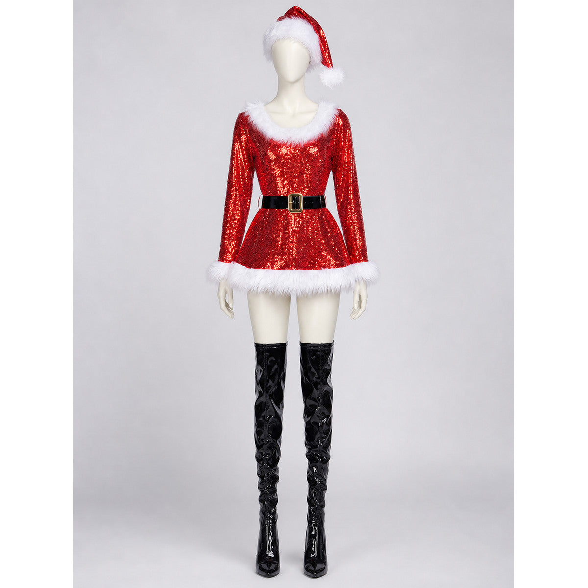 Santa Costume with Sequins and Belt