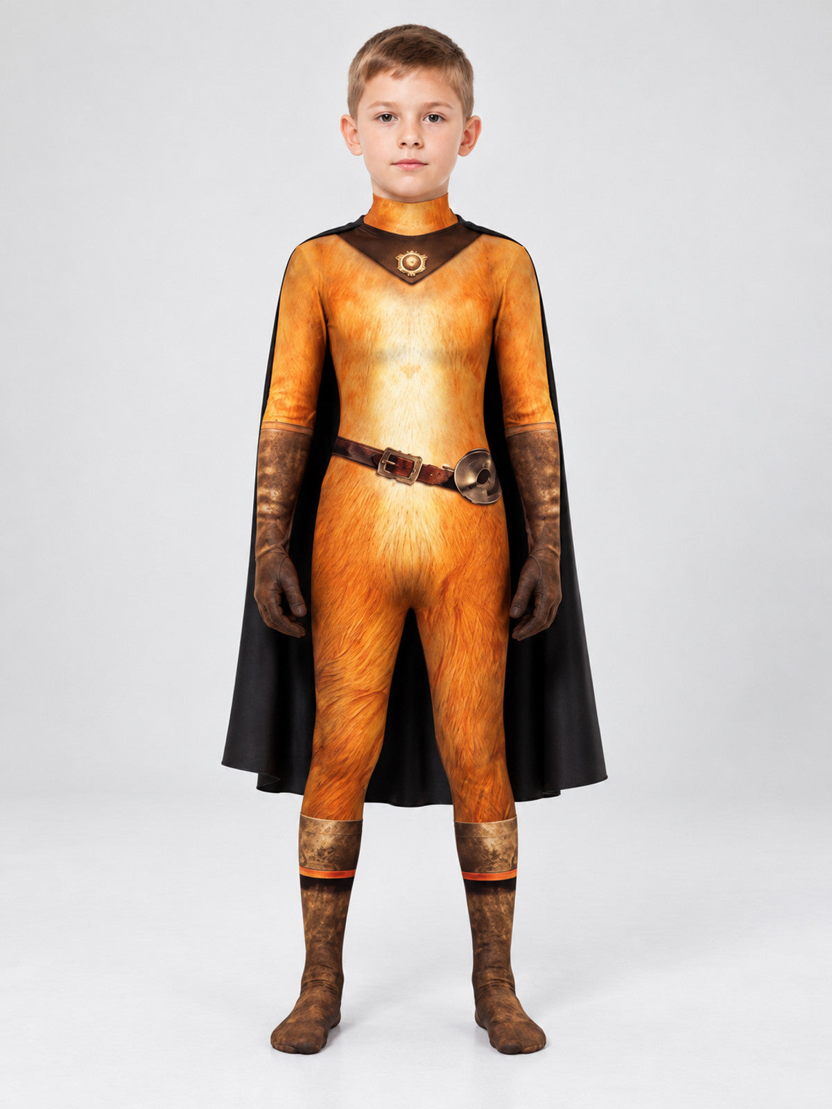 Cosplay Costume: Jumpsuit with Black Cape and Belt