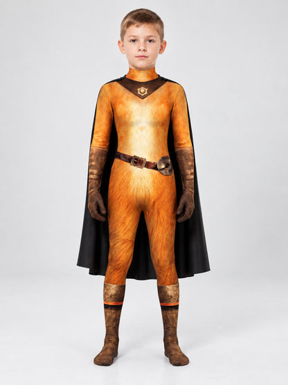 Cosplay Costume: Jumpsuit with Black Cape and Belt