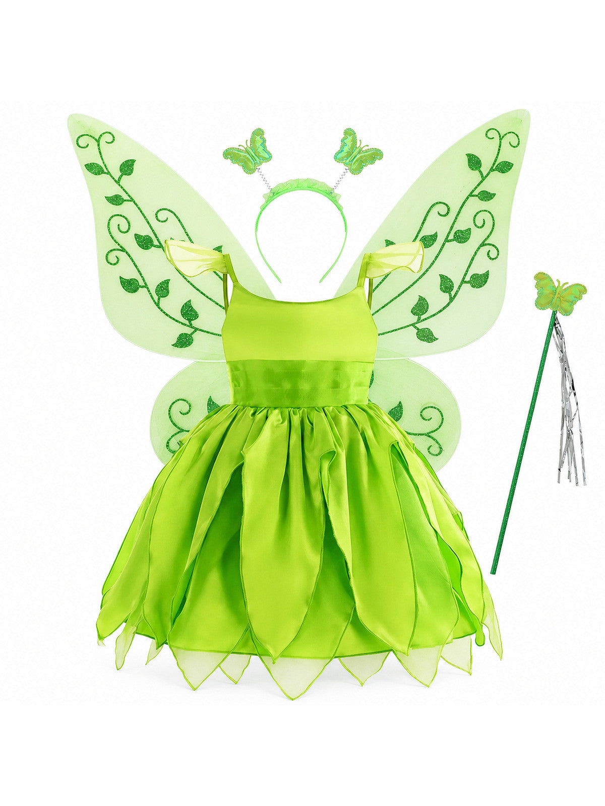 Disney Flower Fairy Dress Up Girls Cosplay Princess Dress Wings Halloween Elves main product view
