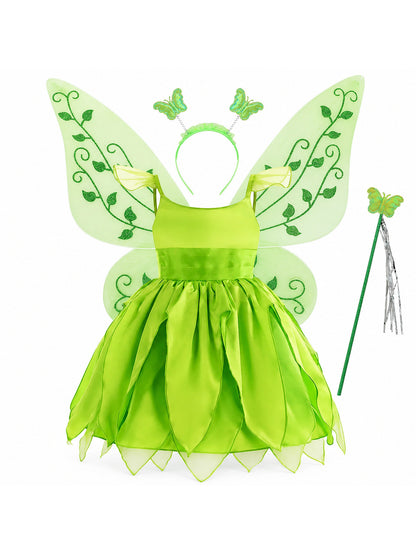 Disney Flower Fairy Dress Up Girls Cosplay Princess Dress Wings Halloween Elves main product view