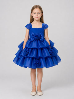 Full Dress with Roses and Bow, Blue
