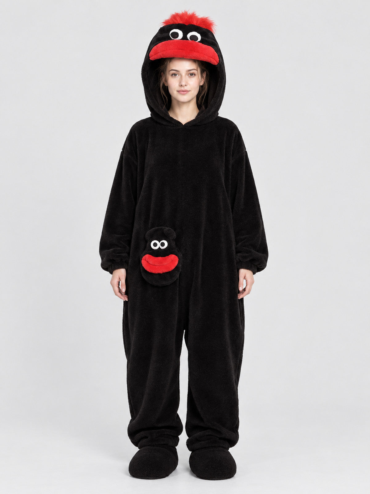 Insulated jumpsuit pajama with cartoon head