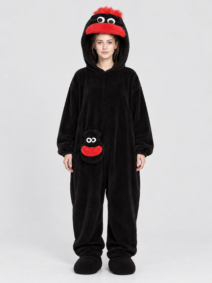 Insulated jumpsuit pajama with cartoon head