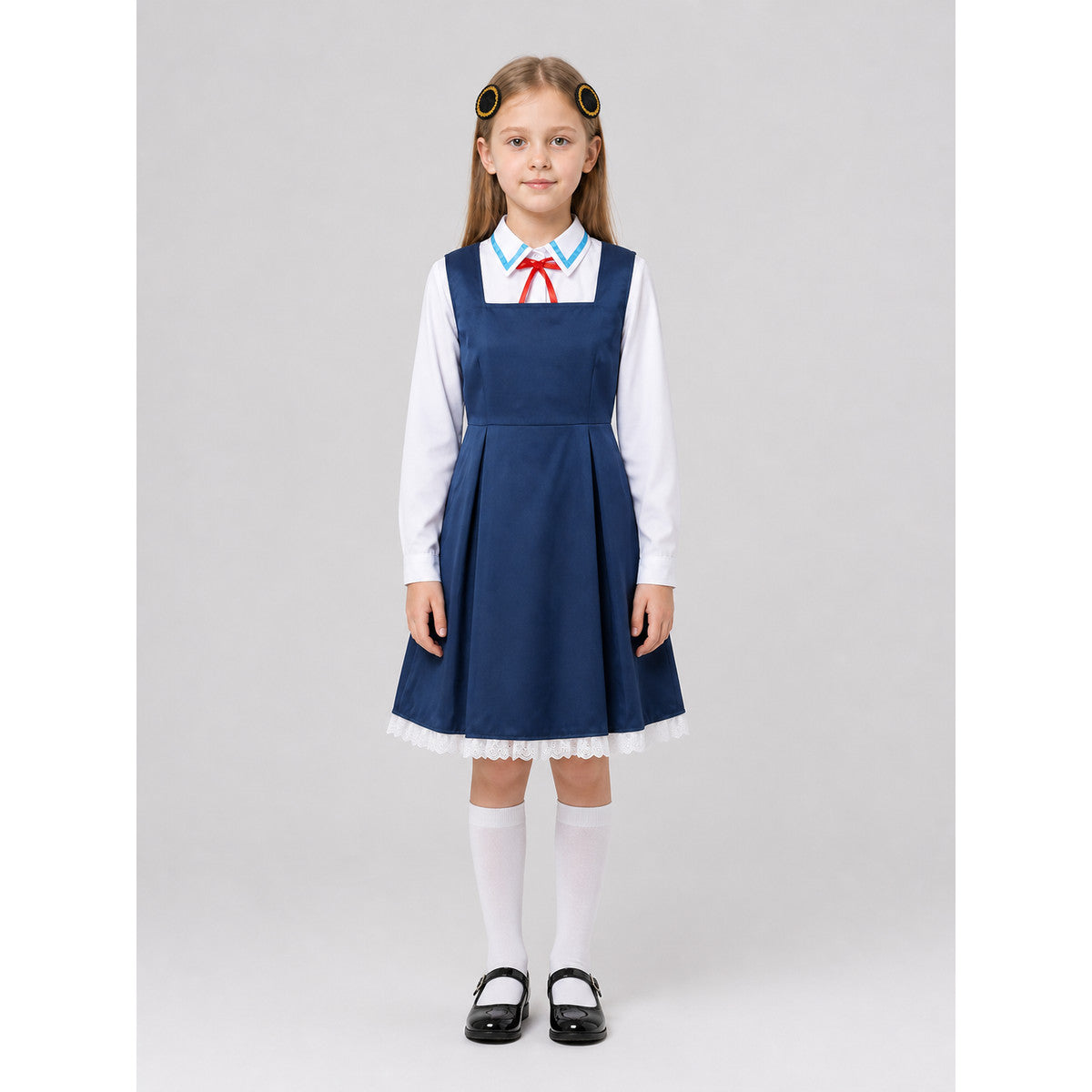 Cosplay costume with dress, shirt, and accessories