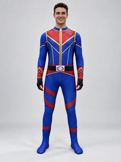 Superhero-Style Cosplay Jumpsuit with Emblem