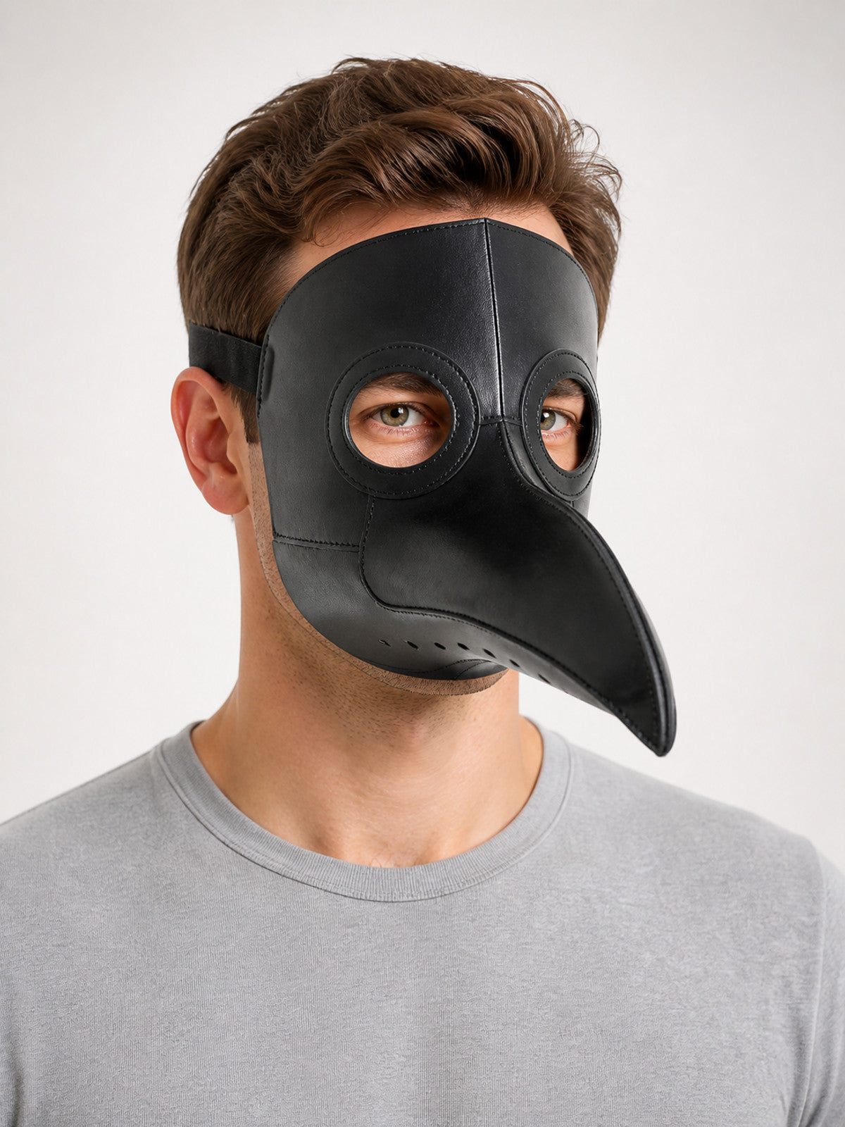 Carnival Headwear, Black Mask with a Bird Beak main product view